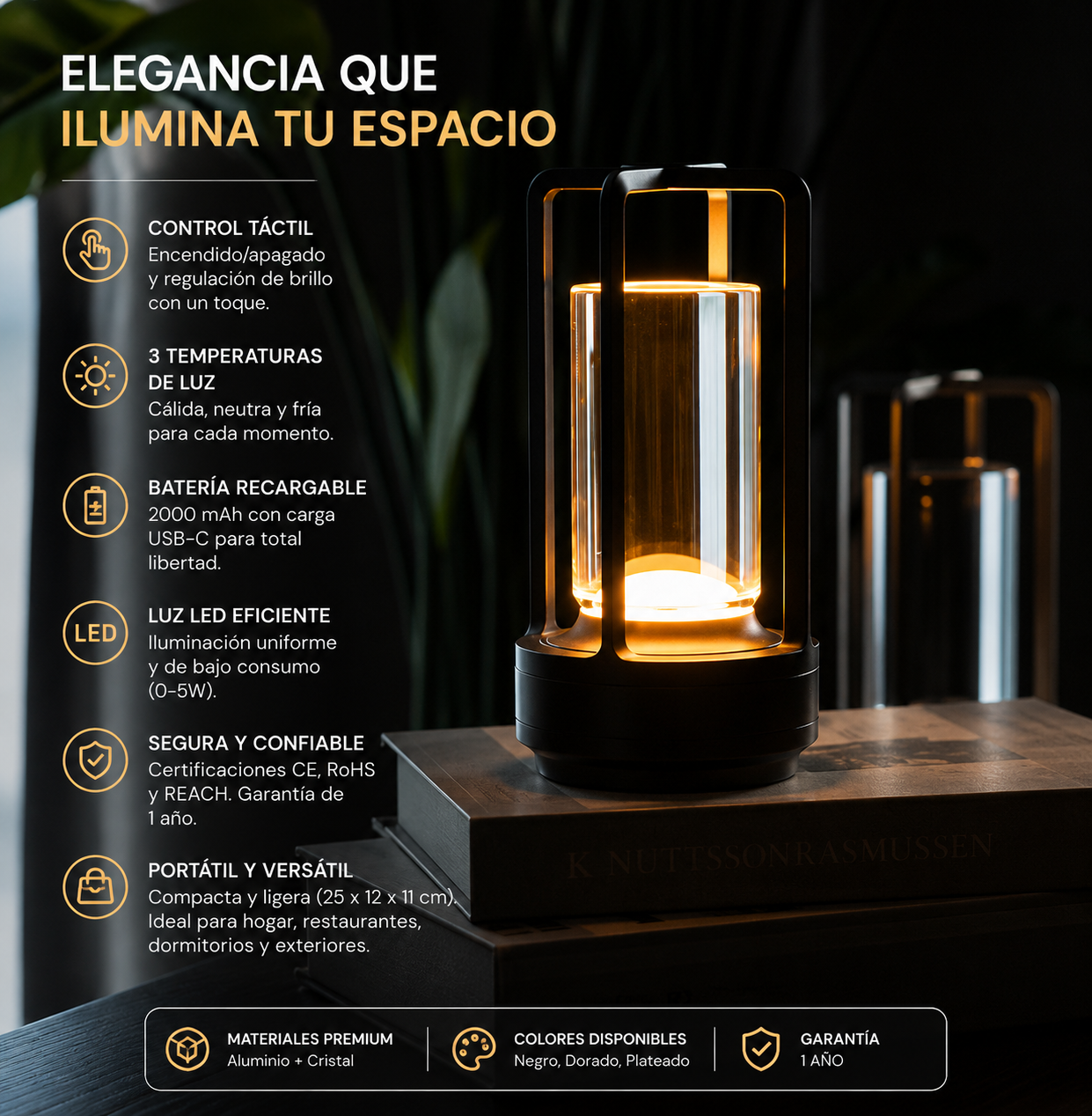 Lámpara LED Táctil Recargable