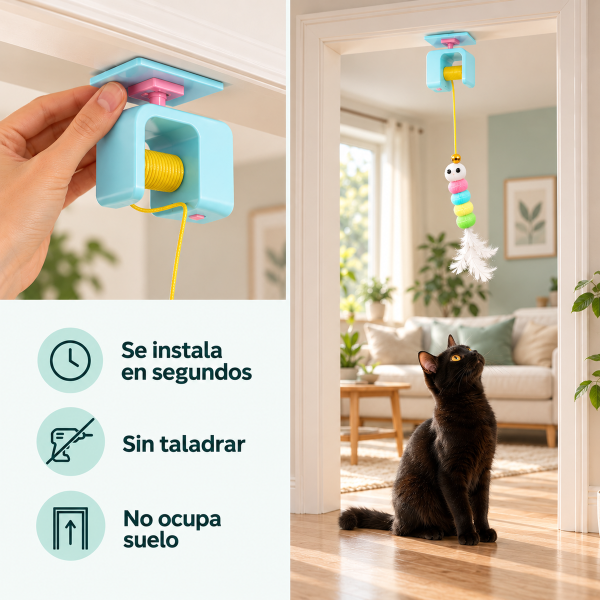 Juguete yoyó de puerta para gatos